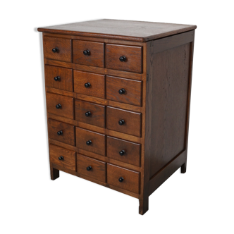 Dutch Oak Apothecary / Barber Cabinet, Early 20th Century