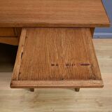 Solid oak pedestal desk, Régy establishments – 1940