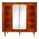 Large Art Deco wardrobe in wood veneer and mirrors, 1930s.