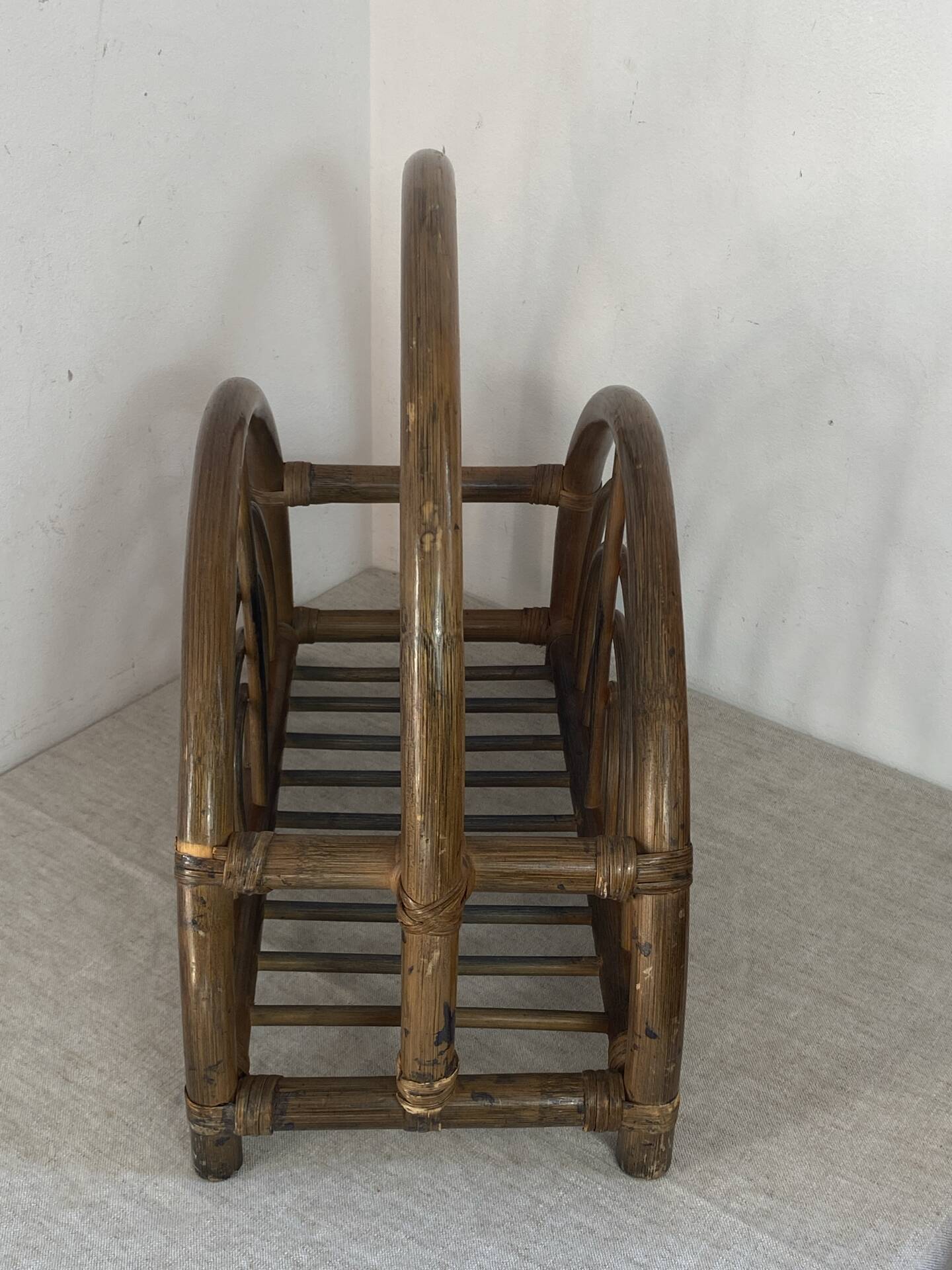 Bamboo and rattan magazine rack