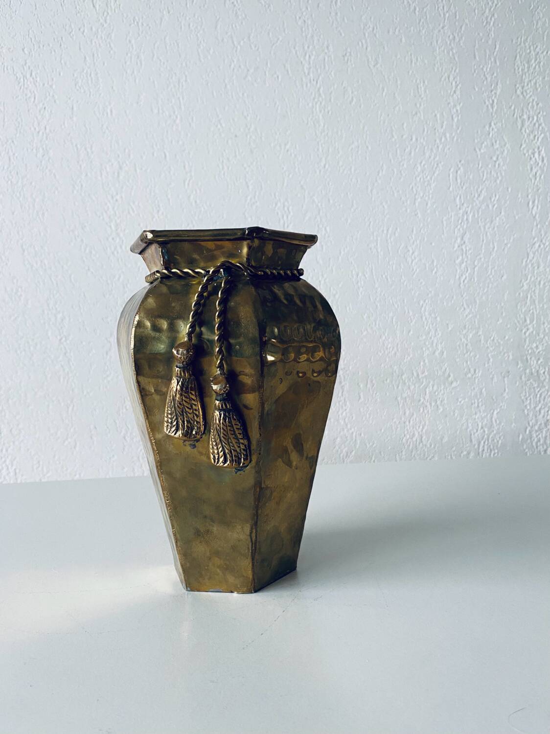 Indian hexagonal brass vase