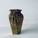Indian hexagonal brass vase