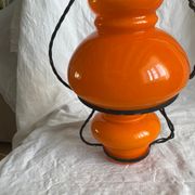 Lustre suspension, vintage, opaline, Orange Annee70