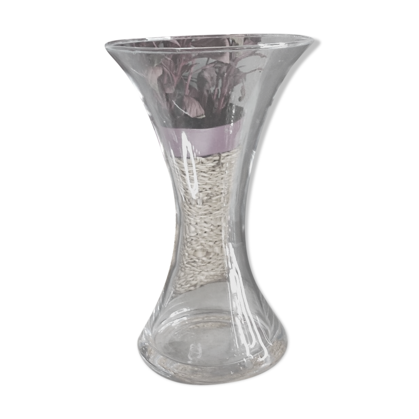 Cylindrical glass vase