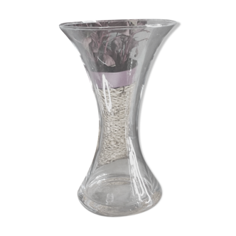 Cylindrical glass vase