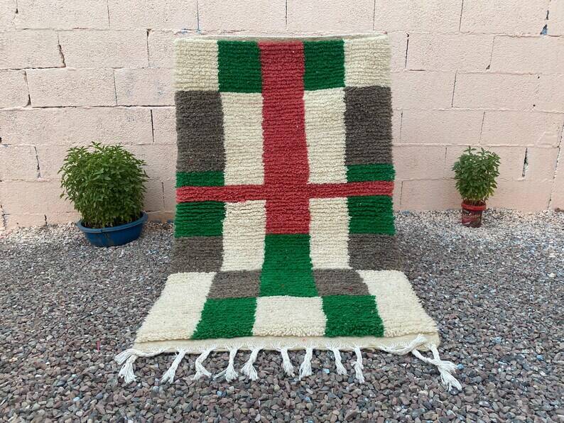 Handmade wool rug 100cm x 200cm