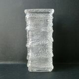 Frosted effect glass vase from the 70s