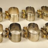 8 silver and gold napkin rings