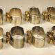 8 ronds de serviettes argent et or