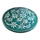 Dessous de plat vert à fleurs