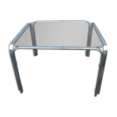 Vintage chrome coffee table and smoked glass