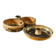 Lot de 2 bougeoirs en poterie vernissée signés