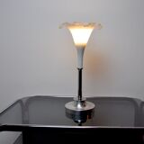 White fleur-de-lys lamp, murano glass, Italy, 1970