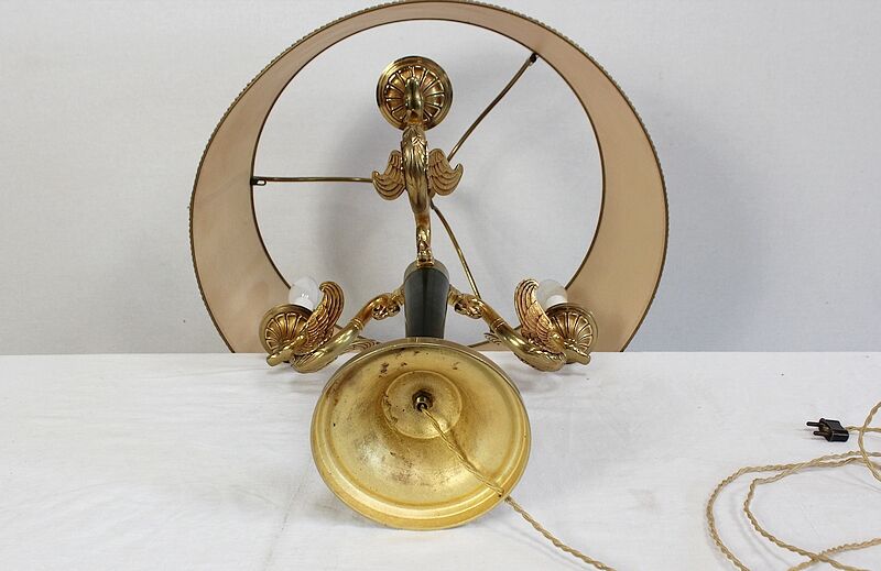 Golden brass lamp, empire style - early twentieth century