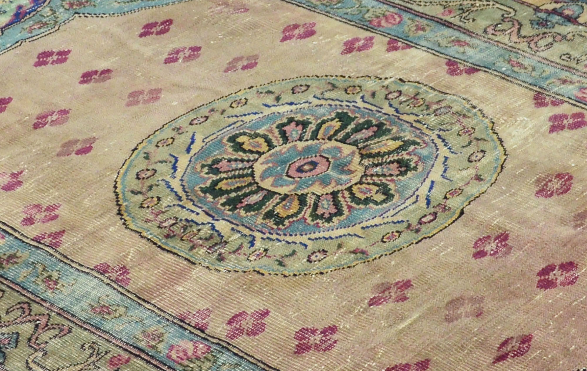 Anatolian handmade vintage rug 254 cm x 182 cm