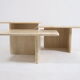French travertine marble table set 1960