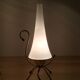 Atypical opaline brass lamp 50s