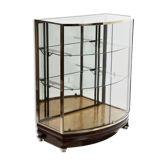 Vitrine de commerce en laiton et acajou