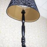 Early 20th Century Floor Lamp with Floral Fabric Shade, 1950s