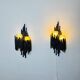 Set Of Double Chalice Brutalist Wall Lamp By Marcel Fantoni, Italy, 1960S