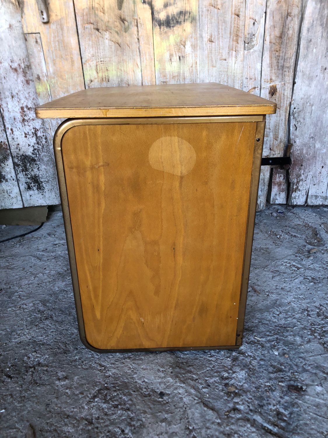 Office style stella metal & wood 3 drawers 70s vintage #a144