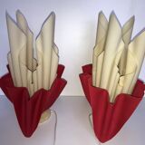 Pair of two-tone handkerchief lamps