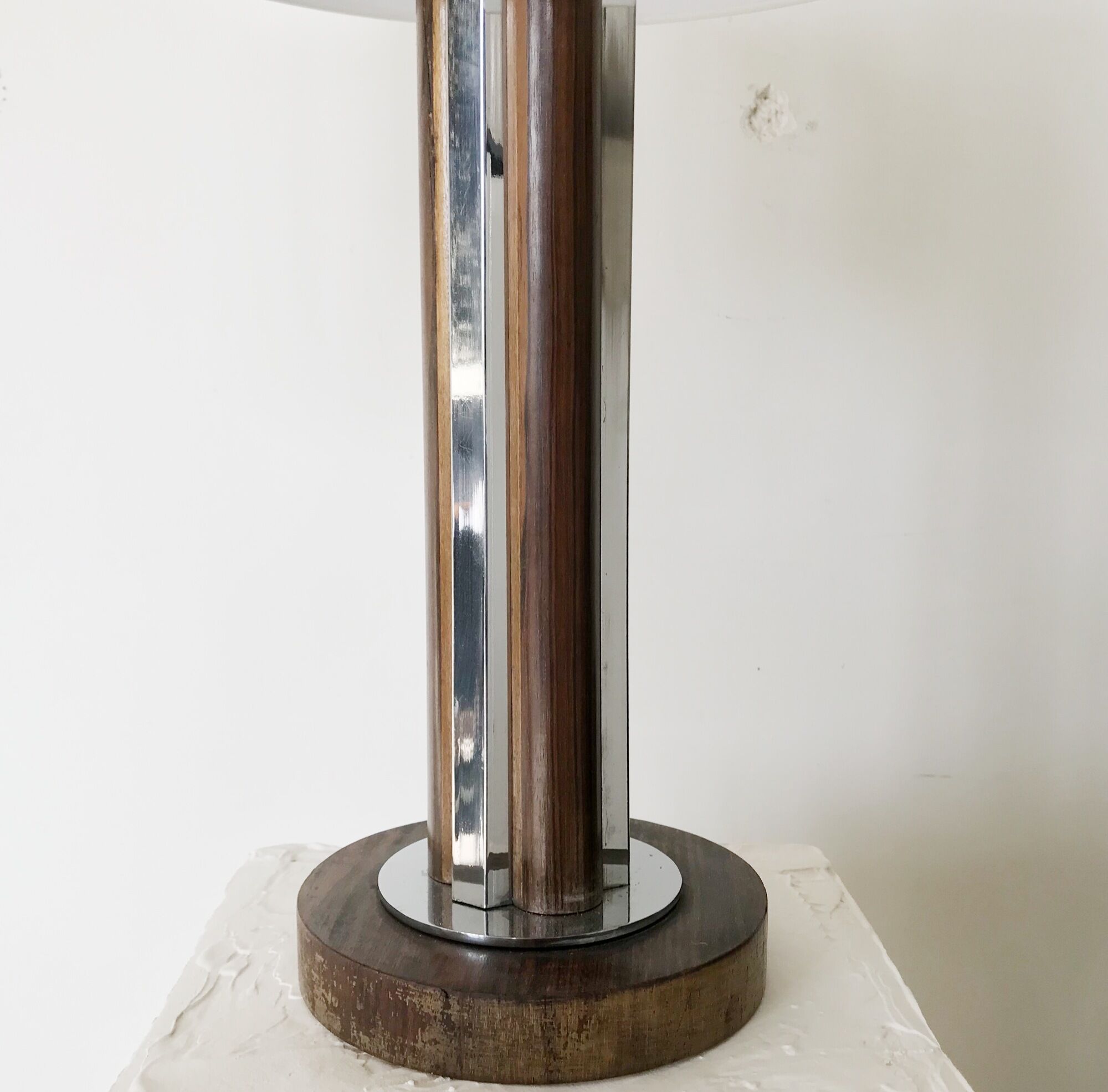 Lampe art deco bois exotique 1950 France