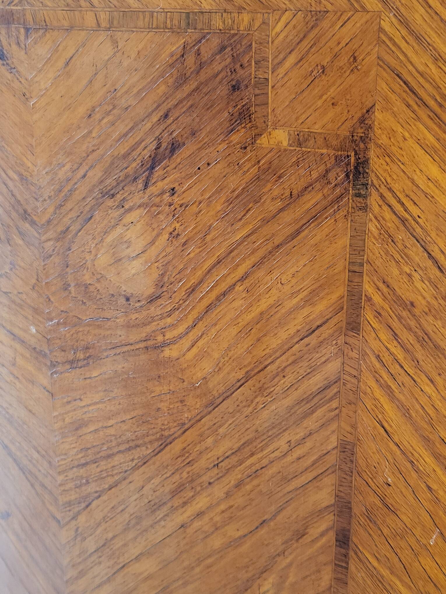 High sideboard in rosewood and marble slab, Louis XVI style, French