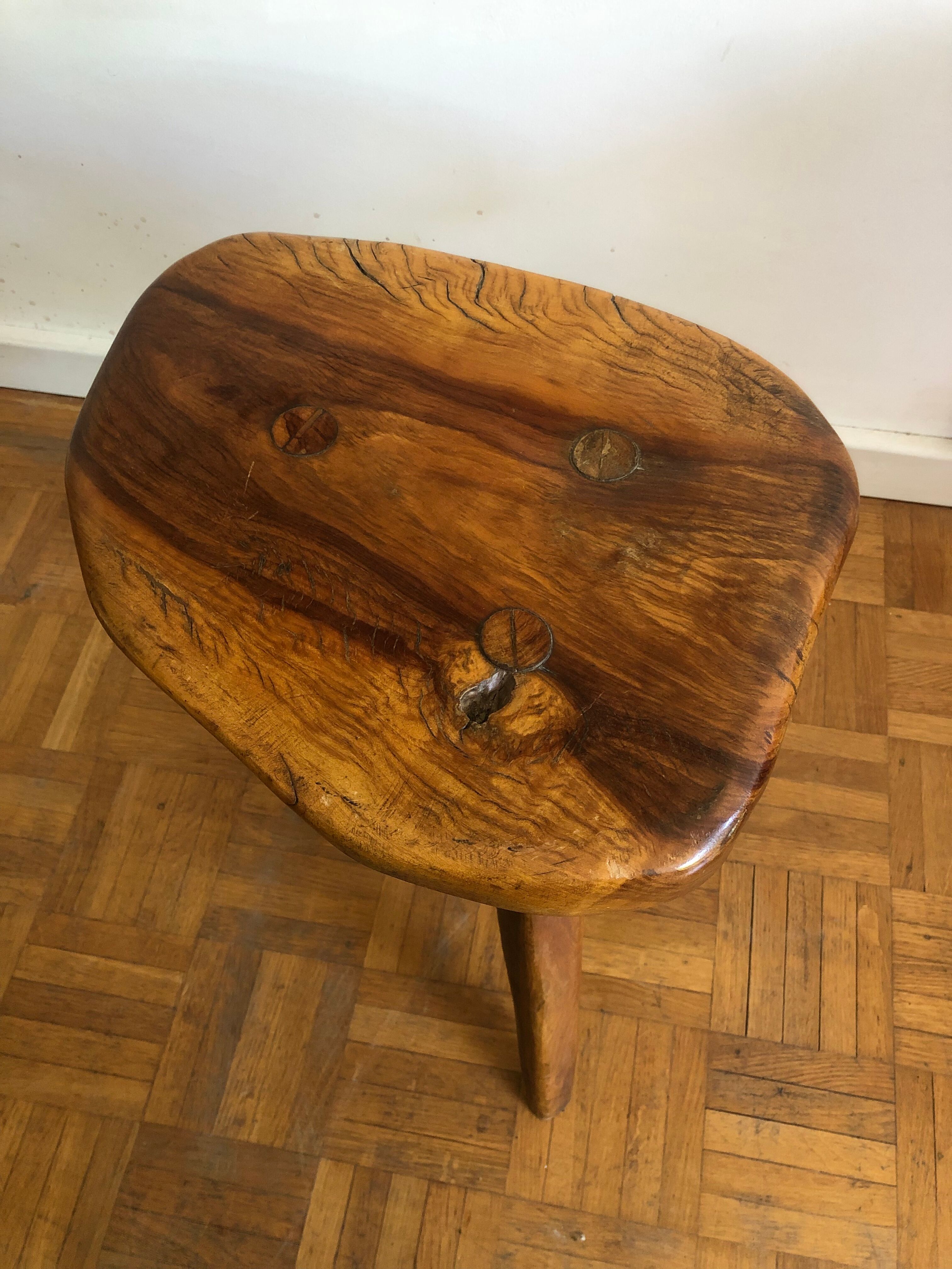 Solid olive stool