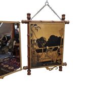 Antique Japanese style triptych mirror
