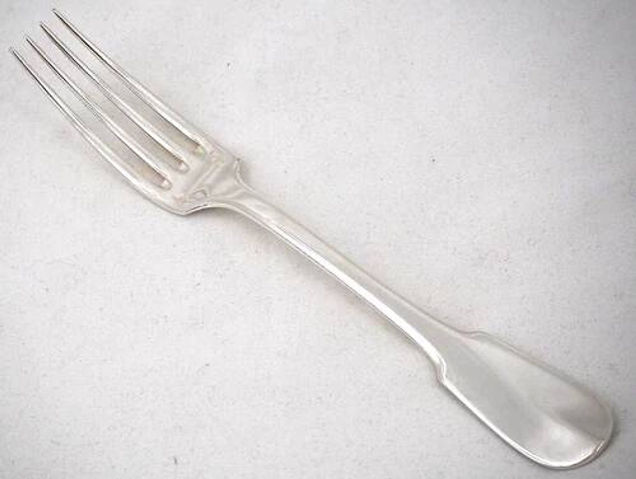 Christofle Cluny, 8 table forks, 20.5 cm, silver-plated metal, excellent condition.