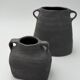 Black stoneware vase