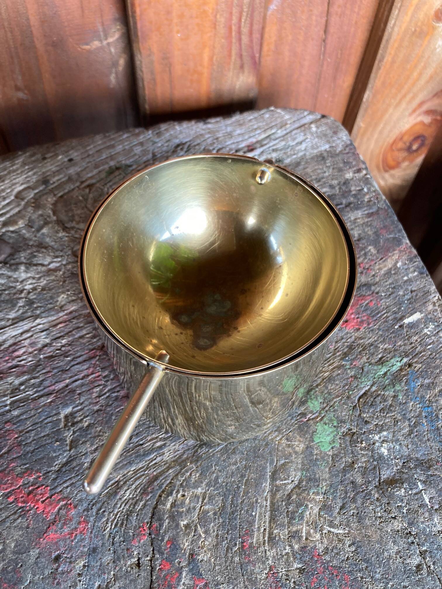 Vintage brass ashtray "Arne Jacobsen", Cylinda-Line 1980/1982
