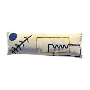 Coussin blanc en coton h30 x l90