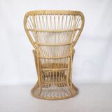Fauteuil design en rotin des années 1970 « Peacock Throne » par Rohe Noordwolde