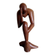 Wood carving Maurice Tavernier (1926 - 2018) pensive man 30 x 14 x 8 cm