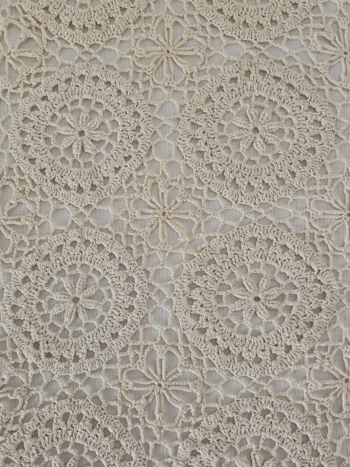Vintage beige crochet bedspread