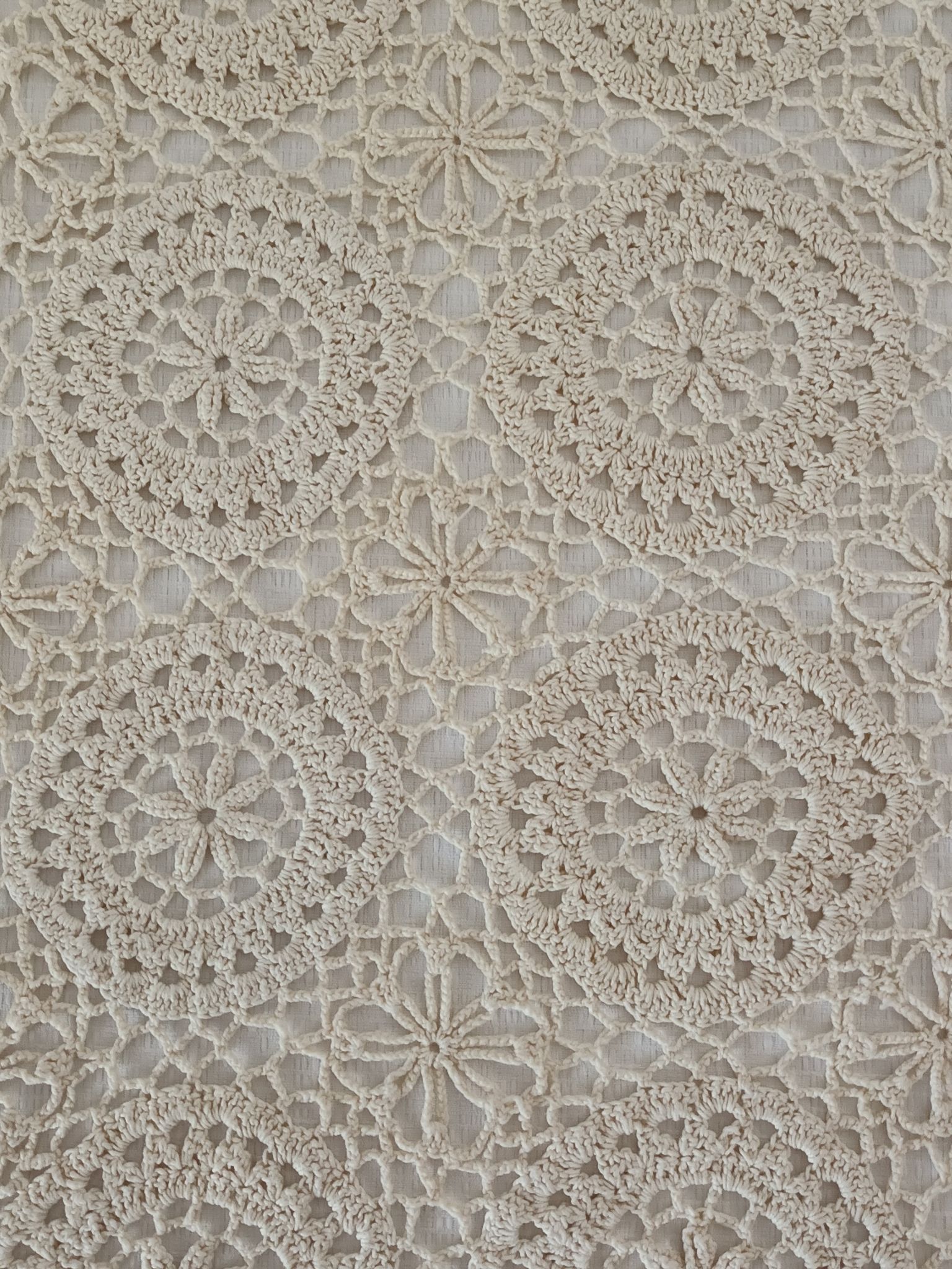 Vintage beige crochet bedspread