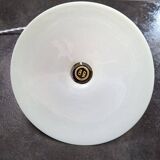 Ancienne suspension baladeuse en opaline blanche Art déco 1930 Ø 26 cm