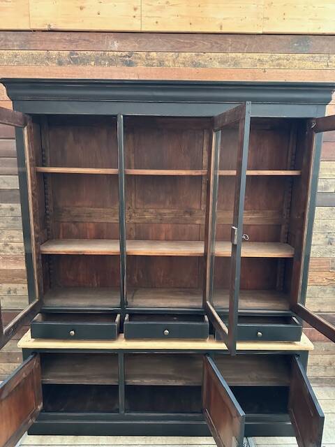 Two-piece cabinet in solid cherry wood