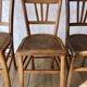 Set of 5 beech wood bistro chairs from the 1950s