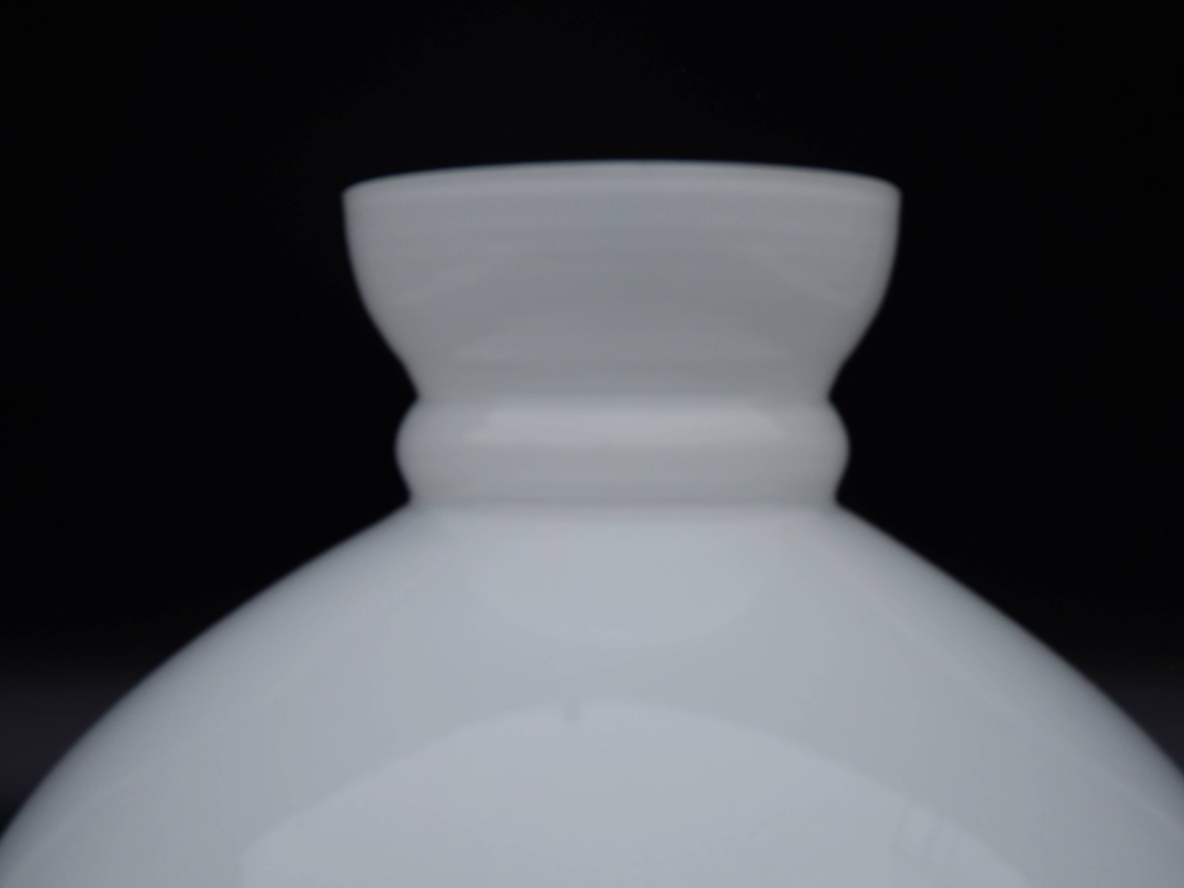 French Vintage White Opaque Glass Lantern Style Replacement Shade 0186