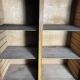 Double filing cabinet with notary curtains in solid oak 1950