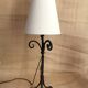 Wrought iron lamp, 2M fabric cable, conical lampshade