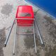 Children's high chair design chrome metal and vintage plastic