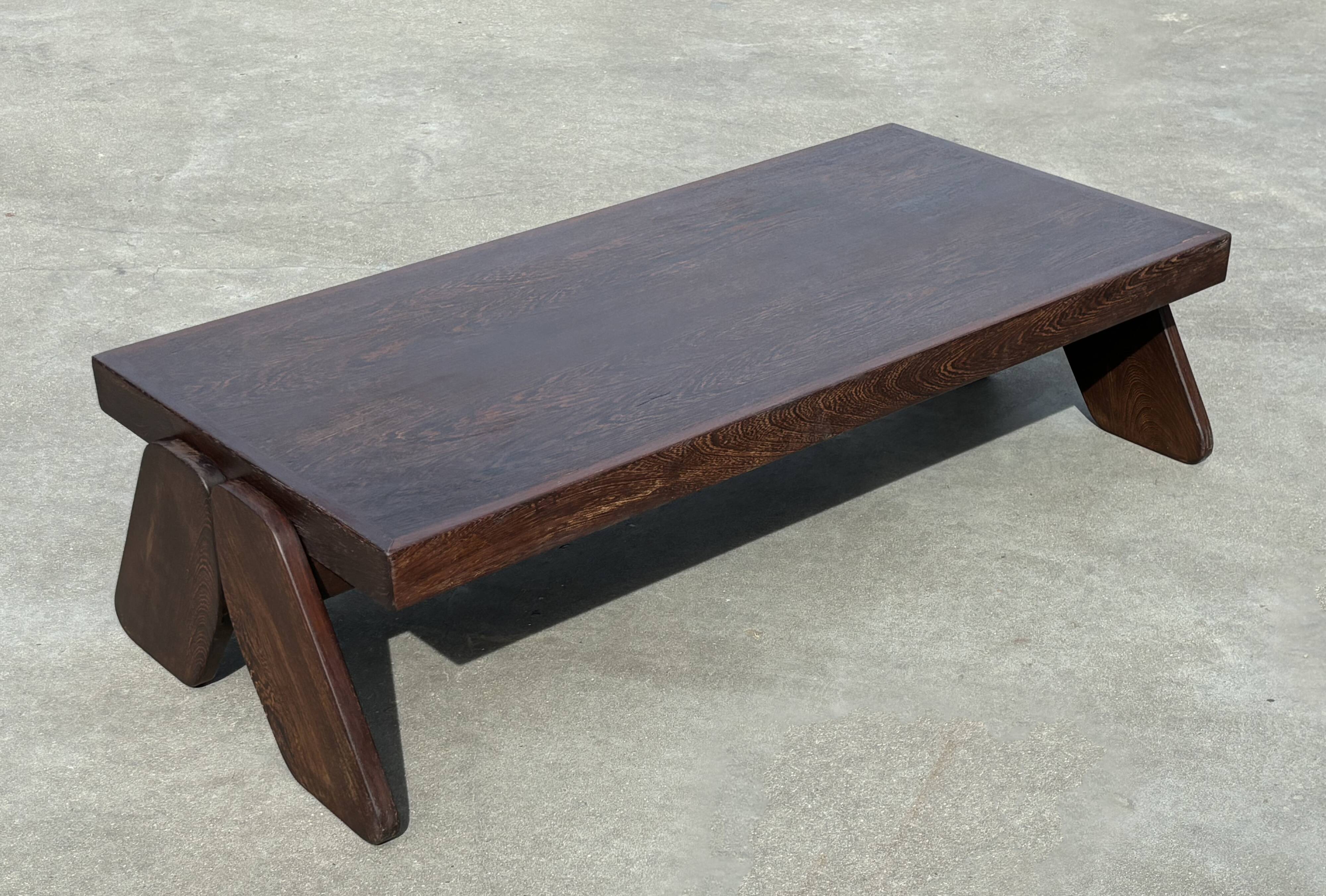 Vintage Coffee Table Wengé Brutalist Postmodern 70's Design