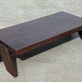 Vintage Coffee Table Wengé Brutalist Postmodern 70's Design