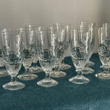 Set of 12 large Baccarat crystal glasses