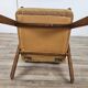 Fauteuil inclinable en bois et tissu des années 70