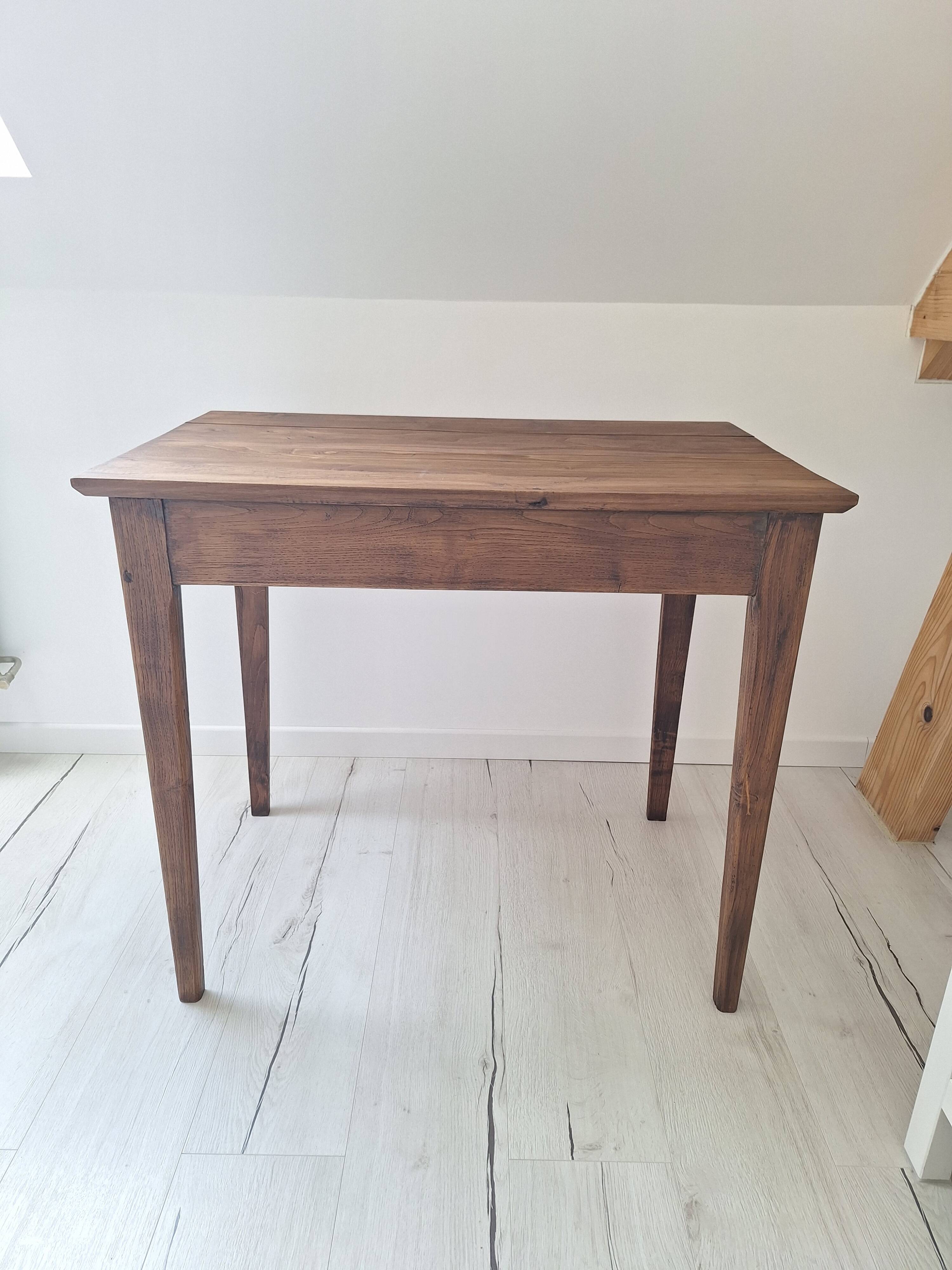 Old farmhouse side table in country style